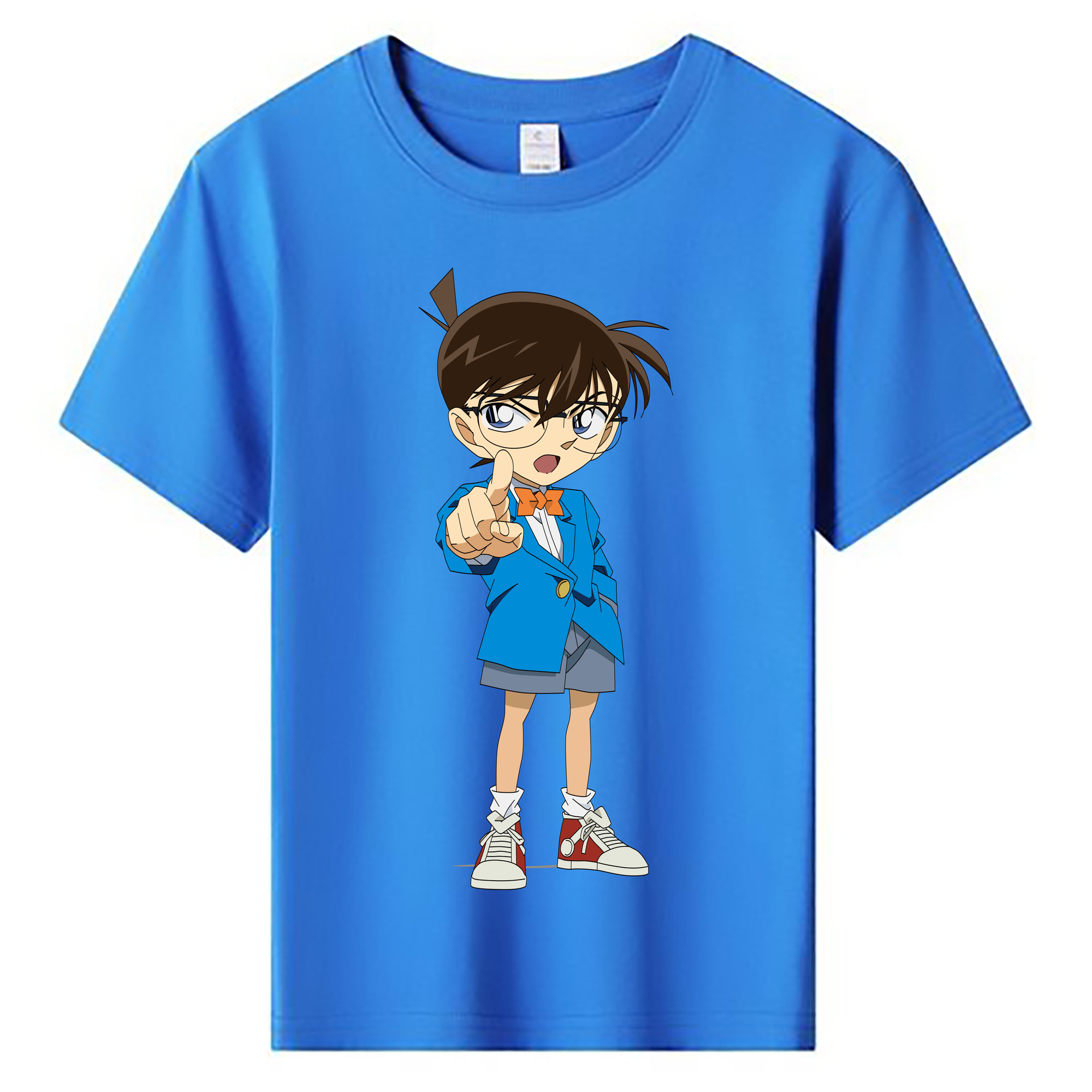 （画像用） 名探偵コナン 江戸川 コナン Detective Conan Conan Edogawa 綿100％キッズTシャツ（フロントプリント）